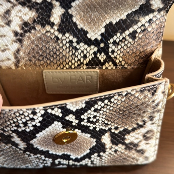 By Far Python Print Mini Top Handle Crossbody Bag - Picture 8 of 8